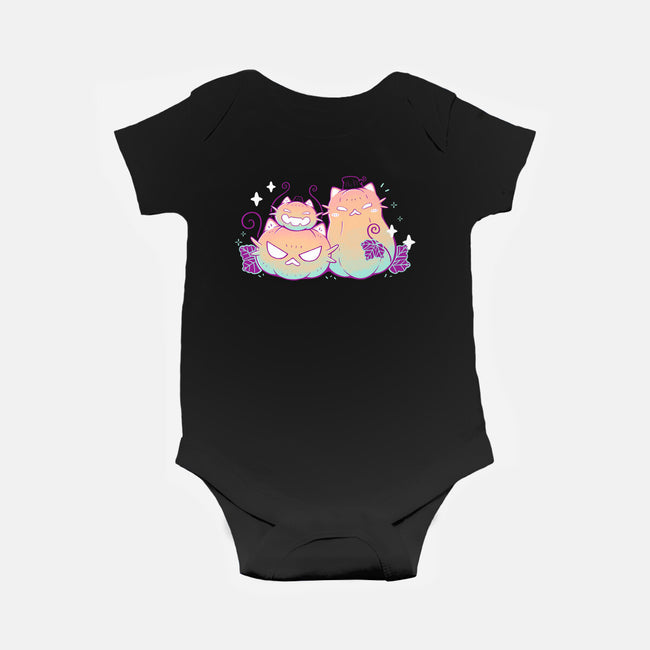 Halloween Pumpkin Cats-Baby-Basic-Onesie-xMorfina