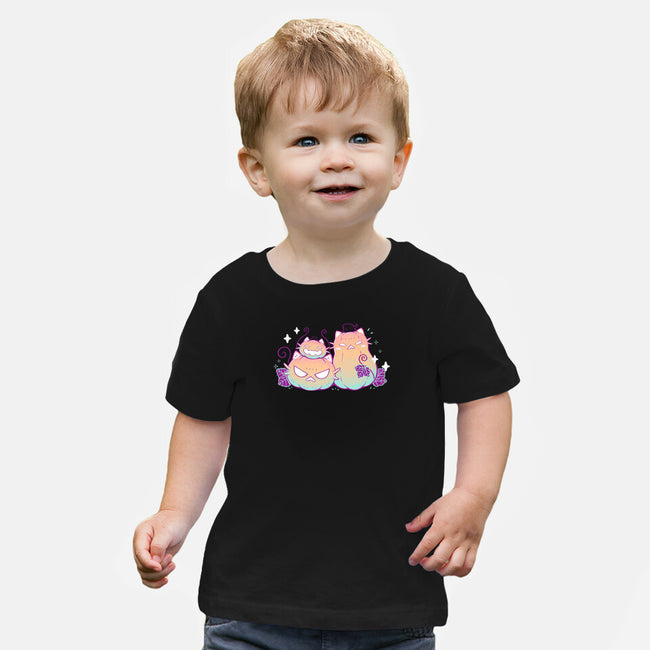 Halloween Pumpkin Cats-Baby-Basic-Tee-xMorfina