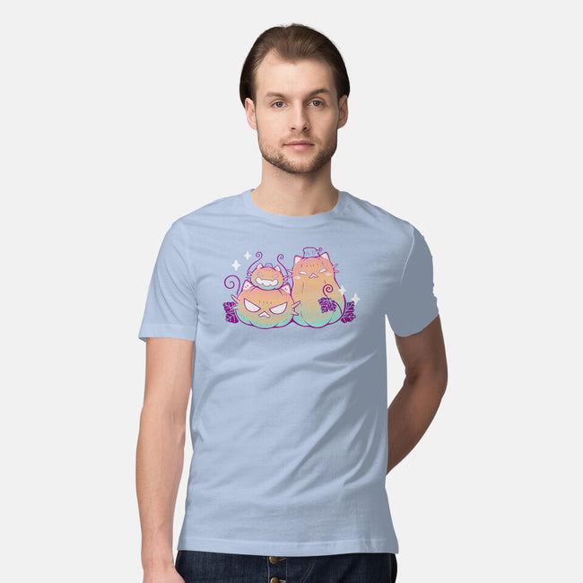 Halloween Pumpkin Cats-Mens-Premium-Tee-xMorfina