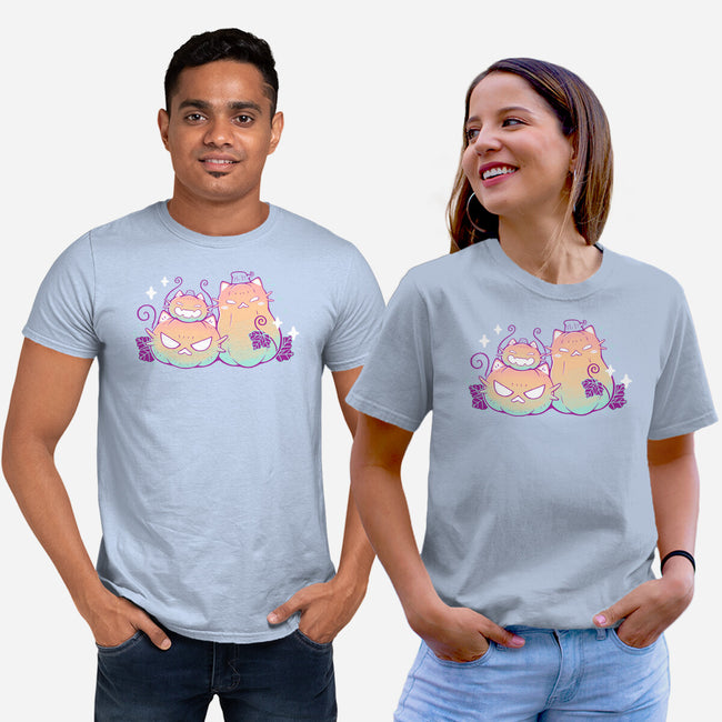 Halloween Pumpkin Cats-Unisex-Basic-Tee-xMorfina