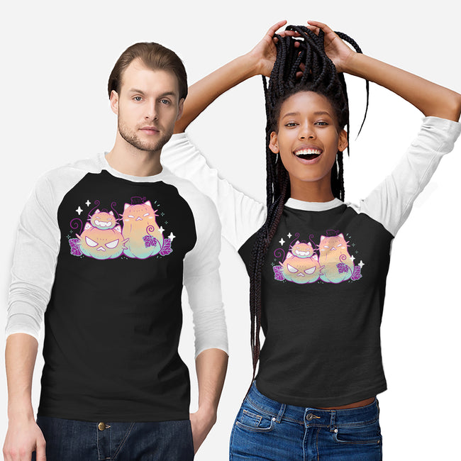 Halloween Pumpkin Cats-Unisex-Baseball-Tee-xMorfina