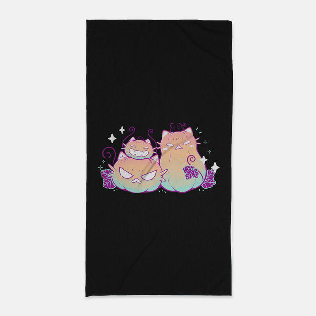 Halloween Pumpkin Cats-None-Beach-Towel-xMorfina