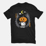 Pumpkin Head Ghost-Womens-Basic-Tee-krisren28