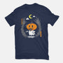 Pumpkin Head Ghost-Womens-Fitted-Tee-krisren28