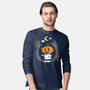 Pumpkin Head Ghost-Mens-Long Sleeved-Tee-krisren28