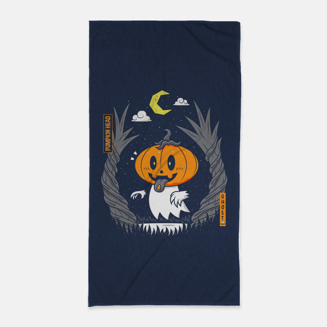 Pumpkin Head Ghost-None-Beach-Towel-krisren28