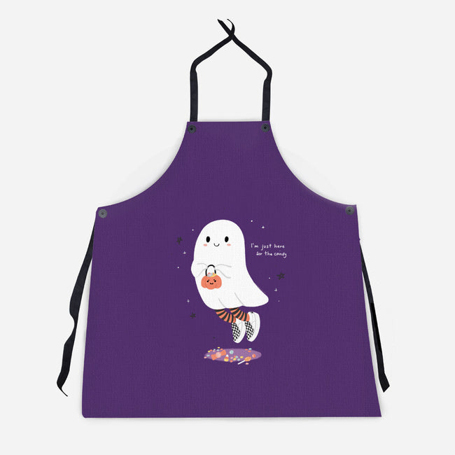 Candy Ghost-Unisex-Kitchen-Apron-Paola Locks