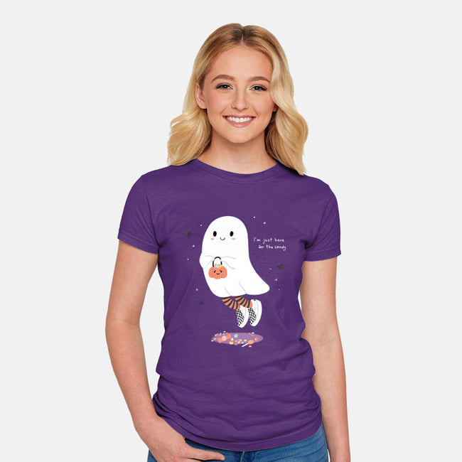 Candy Ghost-Womens-Fitted-Tee-Paola Locks