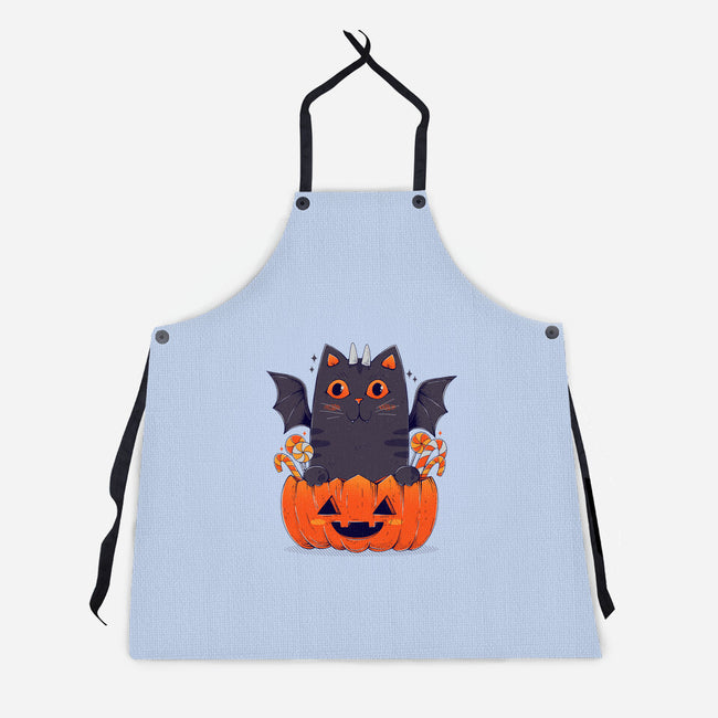 Spooky Cat-Unisex-Kitchen-Apron-GODZILLARGE