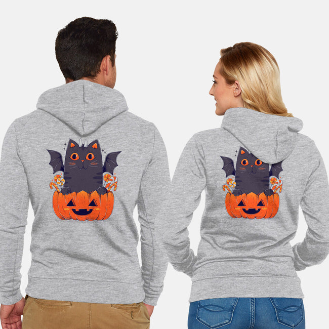 Spooky Cat-Unisex-Zip-Up-Sweatshirt-GODZILLARGE