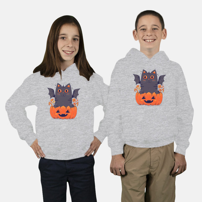 Spooky Cat-Youth-Pullover-Sweatshirt-GODZILLARGE