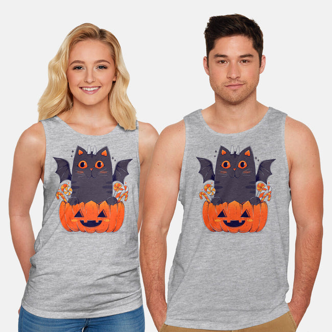 Spooky Cat-Unisex-Basic-Tank-GODZILLARGE