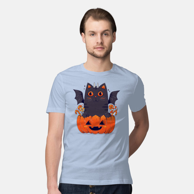 Spooky Cat-Mens-Premium-Tee-GODZILLARGE