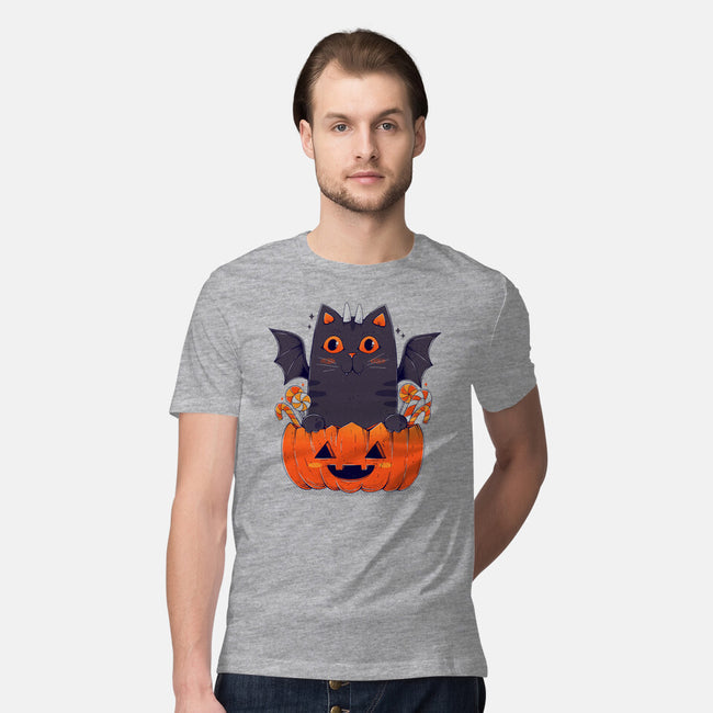 Spooky Cat-Mens-Premium-Tee-GODZILLARGE