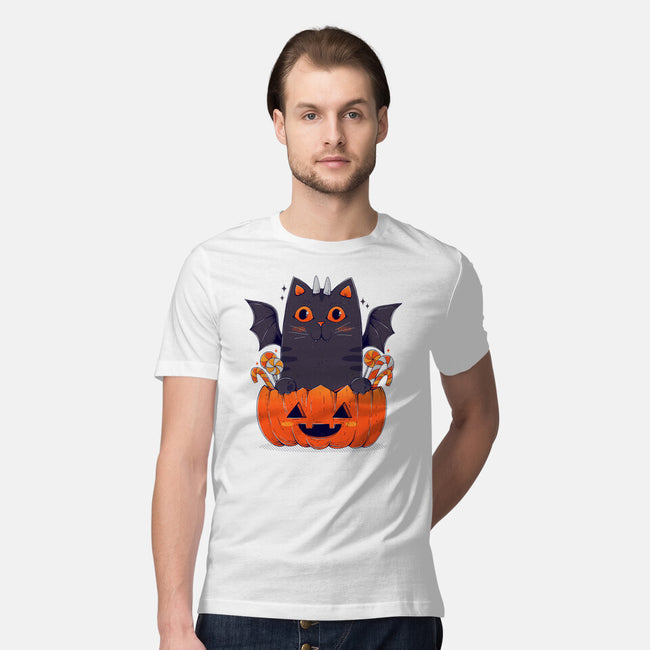 Spooky Cat-Mens-Premium-Tee-GODZILLARGE