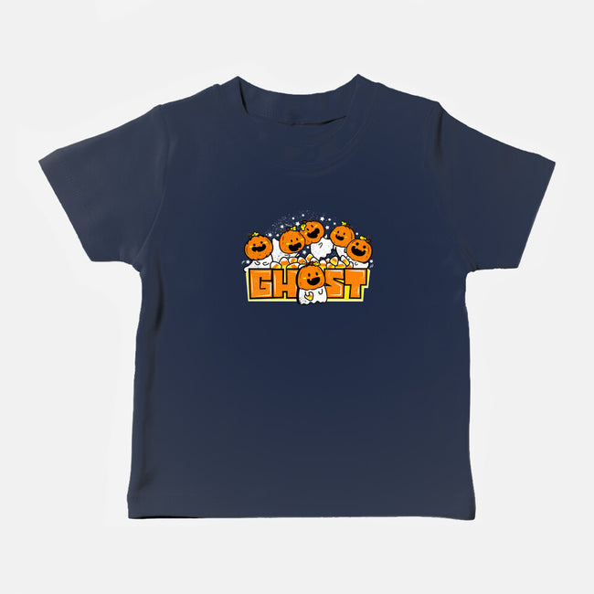 Chibi Pumpkin Ghost-Baby-Basic-Tee-bloomgrace28