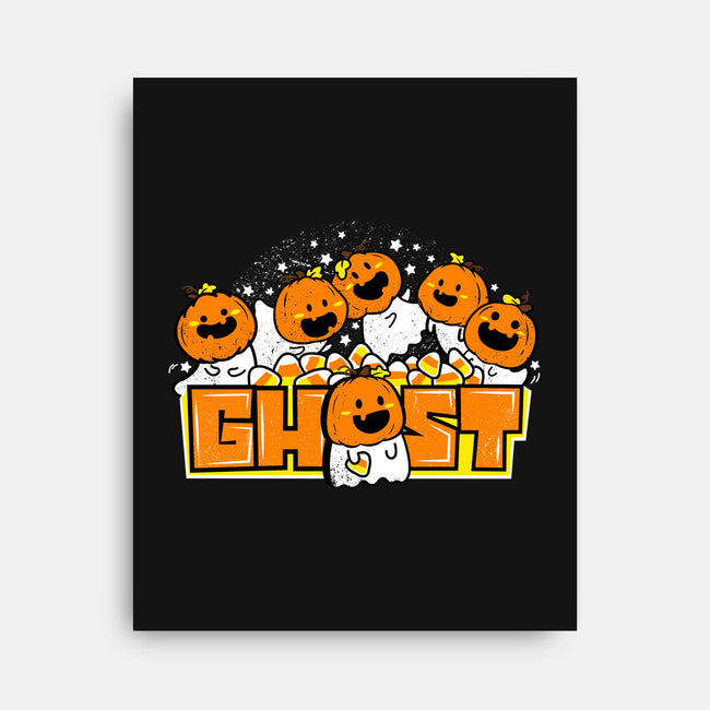 Chibi Pumpkin Ghost-None-Stretched-Canvas-bloomgrace28