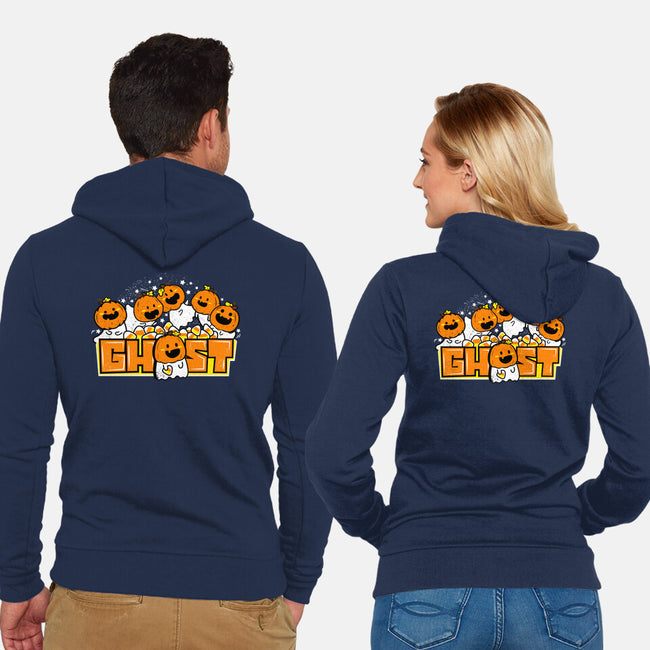 Chibi Pumpkin Ghost-Unisex-Zip-Up-Sweatshirt-bloomgrace28