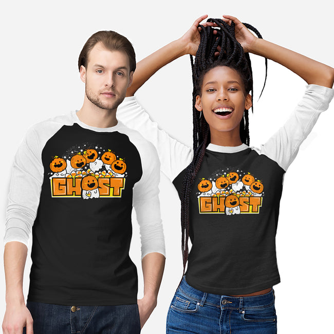 Chibi Pumpkin Ghost-Unisex-Baseball-Tee-bloomgrace28