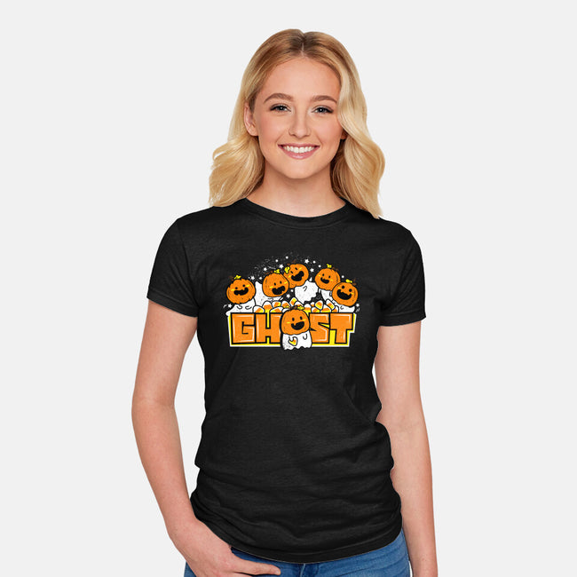 Chibi Pumpkin Ghost-Womens-Fitted-Tee-bloomgrace28