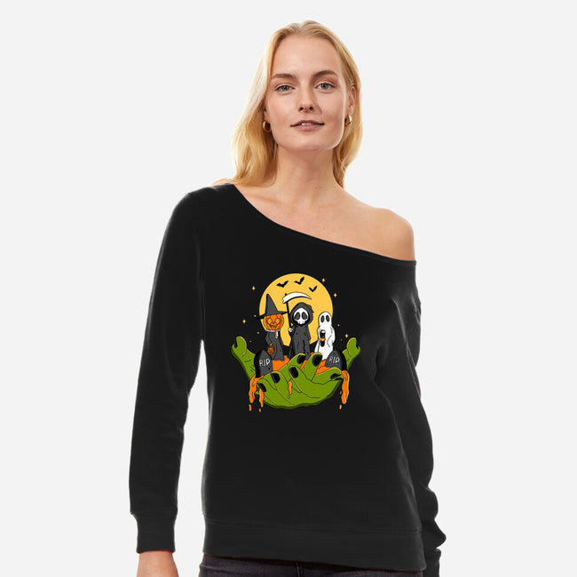 A Piece Of Halloween-Womens-Off Shoulder-Sweatshirt-Kimprut