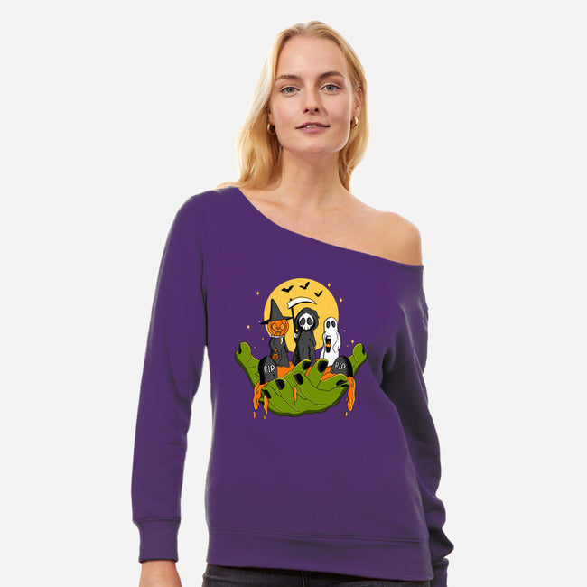 A Piece Of Halloween-Womens-Off Shoulder-Sweatshirt-Kimprut