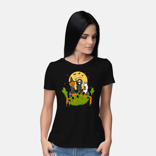 A Piece Of Halloween-Womens-Basic-Tee-Kimprut