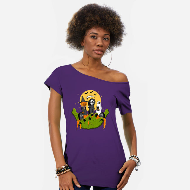 A Piece Of Halloween-Womens-Off Shoulder-Tee-Kimprut