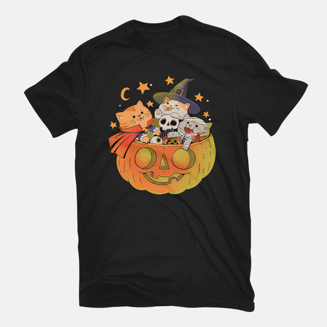 Pumpkin And Cats-Unisex-Basic-Tee-ppmid