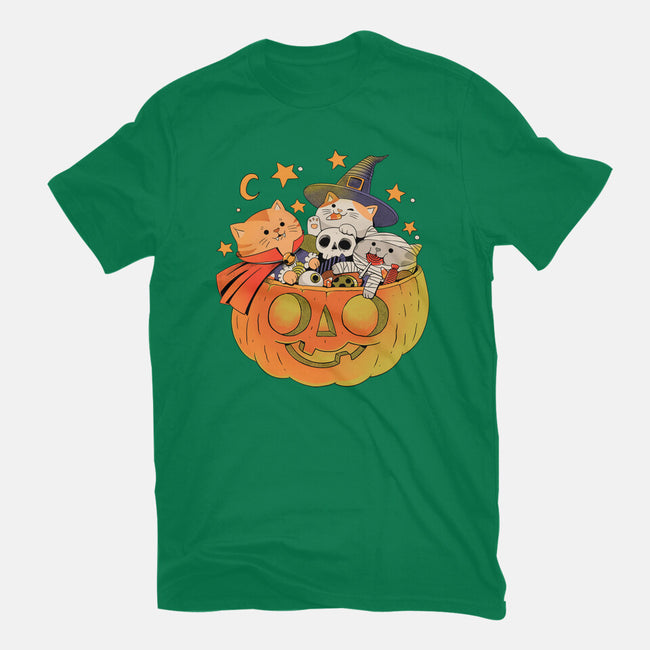 Pumpkin And Cats-Womens-Basic-Tee-ppmid