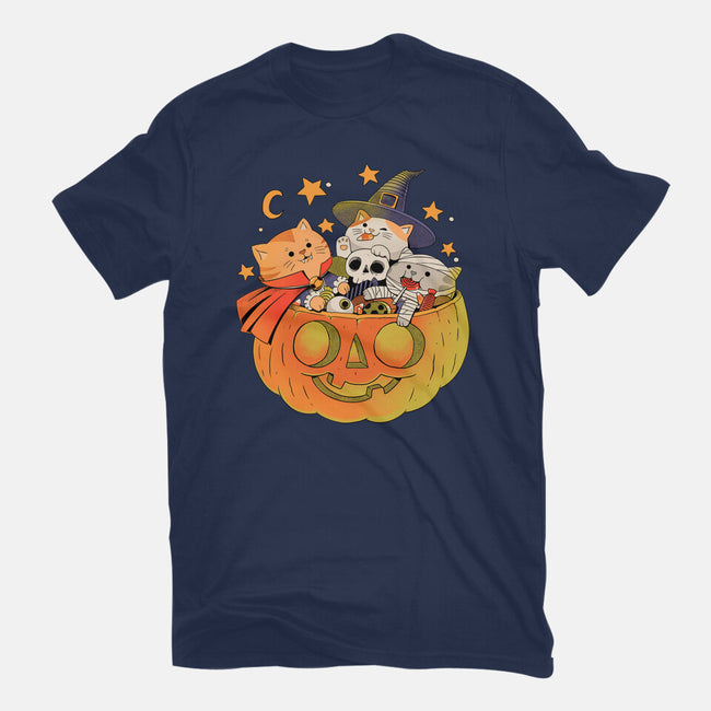 Pumpkin And Cats-Mens-Basic-Tee-ppmid