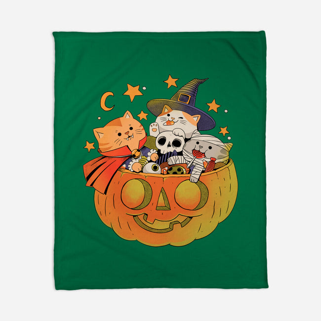 Pumpkin And Cats-None-Fleece-Blanket-ppmid