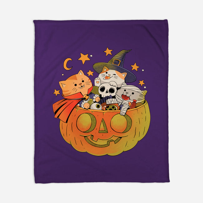 Pumpkin And Cats-None-Fleece-Blanket-ppmid