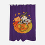 Pumpkin And Cats-None-Polyester-Shower Curtain-ppmid