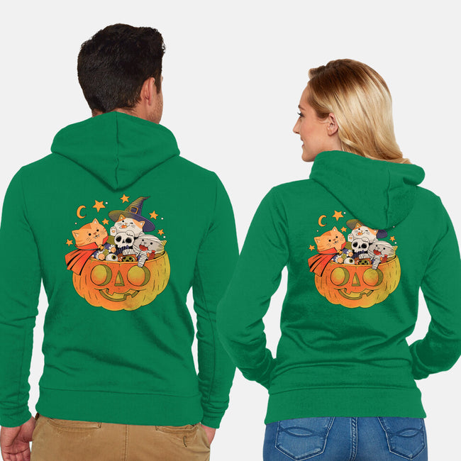 Pumpkin And Cats-Unisex-Zip-Up-Sweatshirt-ppmid