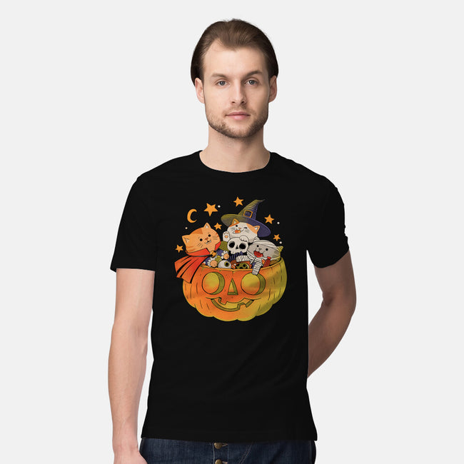 Pumpkin And Cats-Mens-Premium-Tee-ppmid