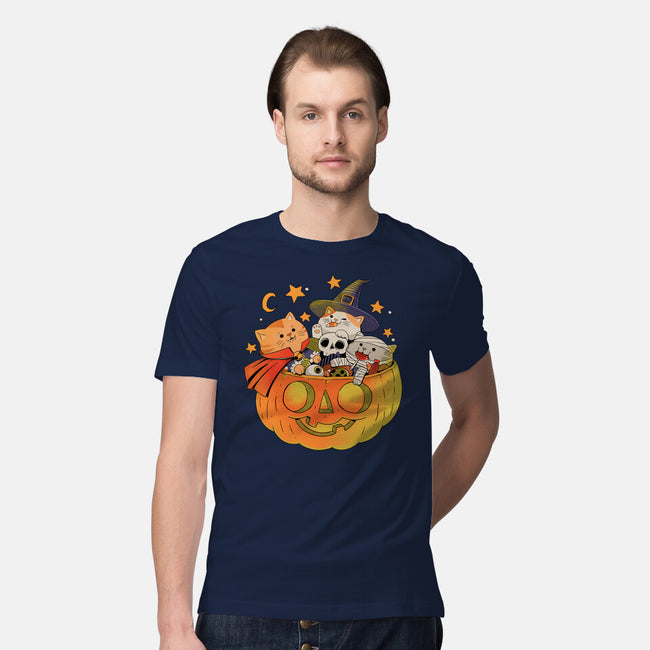 Pumpkin And Cats-Mens-Premium-Tee-ppmid