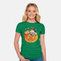 Pumpkin And Cats-Womens-Fitted-Tee-ppmid