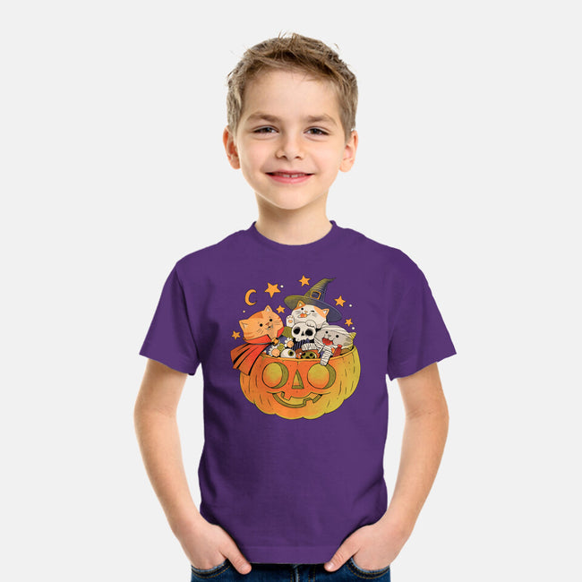 Pumpkin And Cats-Youth-Basic-Tee-ppmid