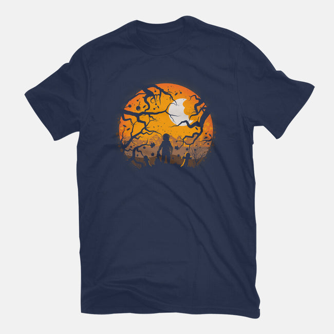 Tricking And Treating-Womens-Basic-Tee-rocketman_art