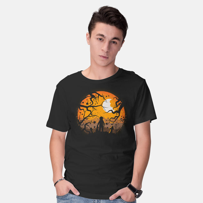 Tricking And Treating-Mens-Basic-Tee-rocketman_art