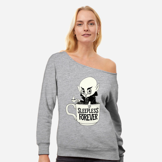 Nosferatu And Coffee-Womens-Off Shoulder-Sweatshirt-ppmid