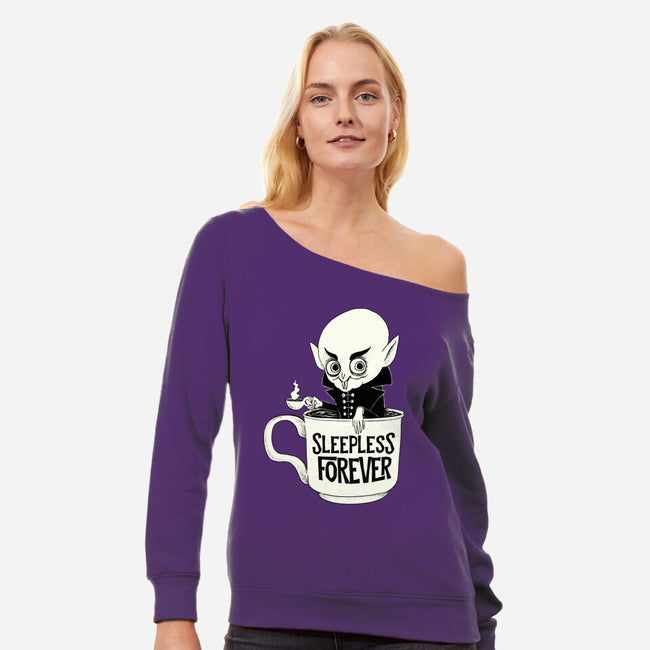 Nosferatu And Coffee-Womens-Off Shoulder-Sweatshirt-ppmid