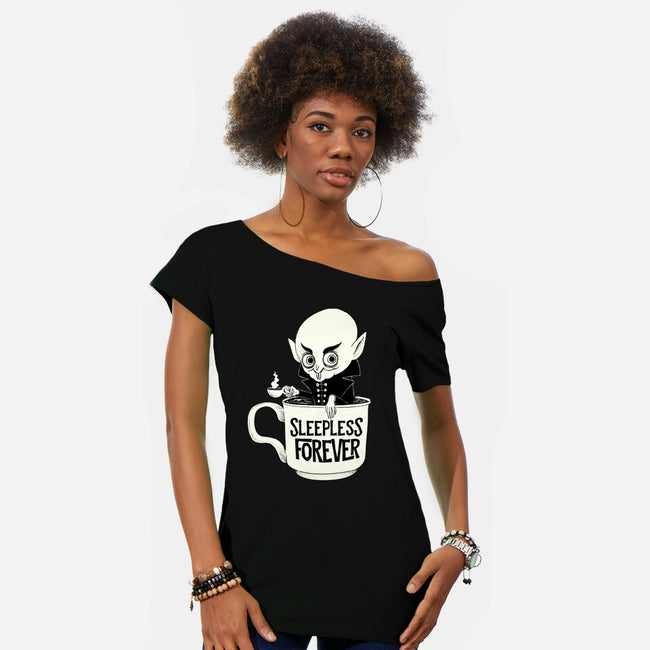 Nosferatu And Coffee-Womens-Off Shoulder-Tee-ppmid