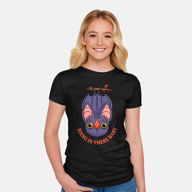 Hang In There Baby Bat-Womens-Fitted-Tee-ppmid