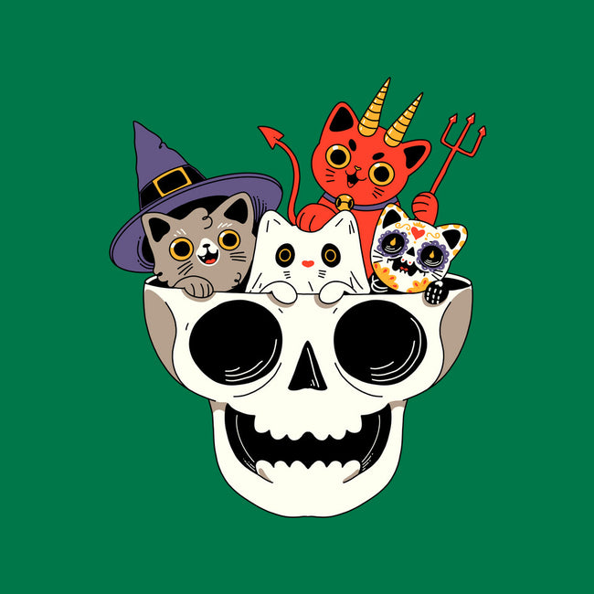 Skull And Spooky Cats-Mens-Basic-Tee-ppmid