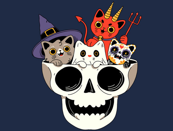 Skull And Spooky Cats