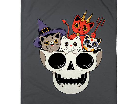 Skull And Spooky Cats