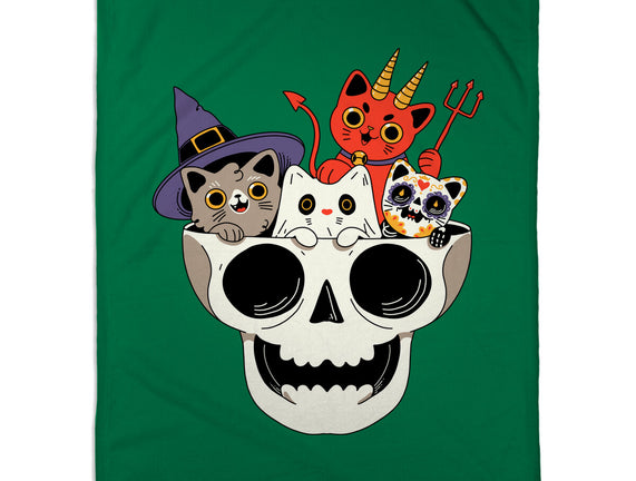 Skull And Spooky Cats