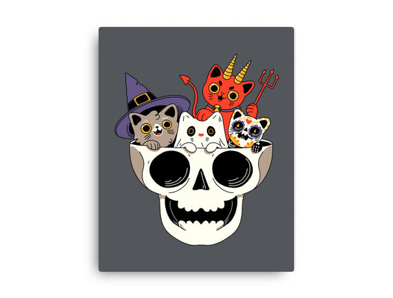 Skull And Spooky Cats